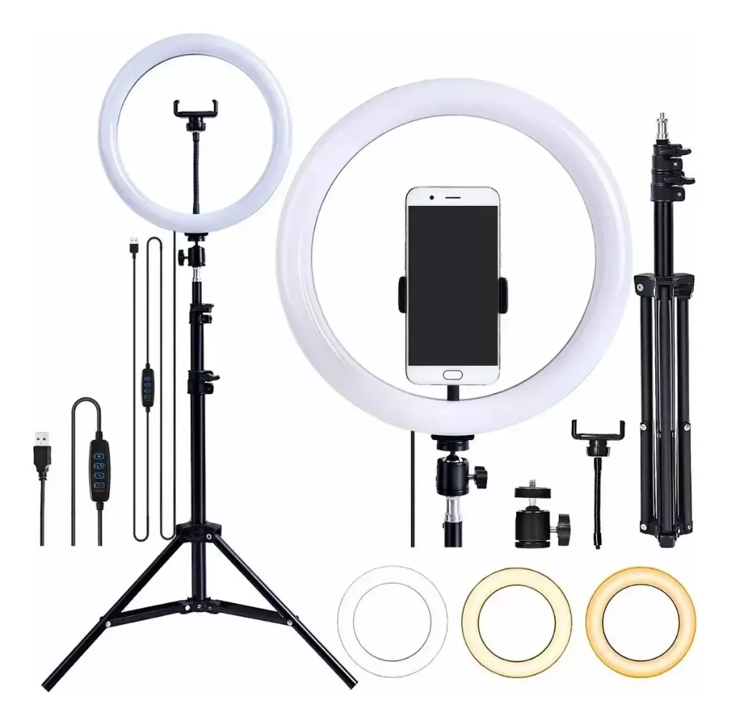 Aro De Luz Anillo Led Selfie Tiktok 26 Cm Con Trípode 2 Mts